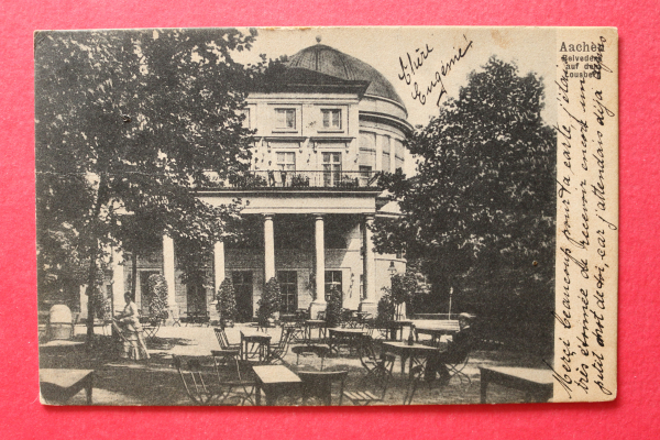 Ansichtskarte AK Aachen 1906 Belvedere auf Lousberg Gasthaus Biergarten Architektur Ortsansicht NRW